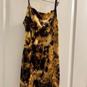 Urban Outfitters Black and Gold Spaghetti Strap Mini Dress